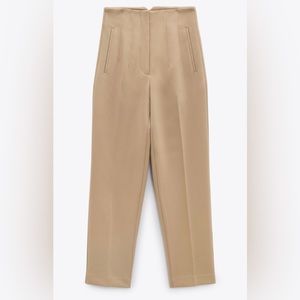 Zara High-Waisted Pants Black and Taupe Brown Ref. 7901/532 & 1478/991